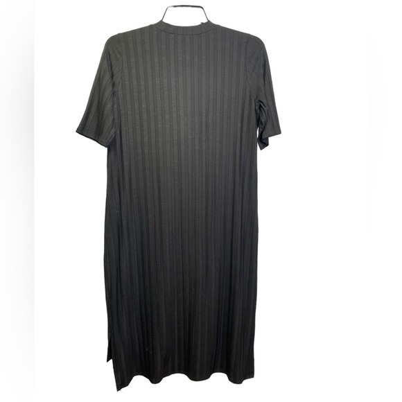 Eileen Fisher Ribbed Short Sleeve Crew Neck Dress - Picture 2 of 6